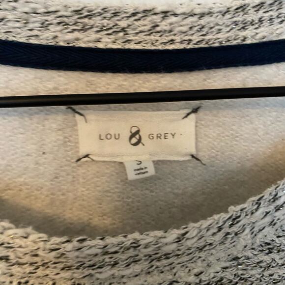 Lou & Grey Metallic Gray Sweater Pullover Size Small - Picture 3 of 9